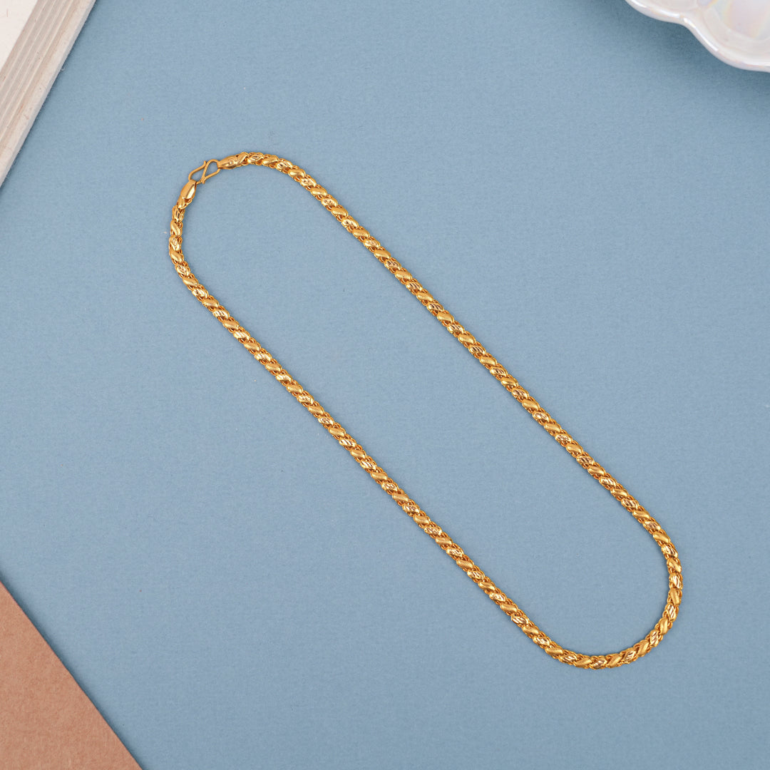 Classic Lotus Pattern Gold Chain for Men