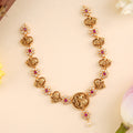 Peacock with Ruby Floral Antique Necklace