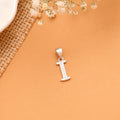 Premium I Initial with Stone Silver Pendant