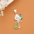 Peacock Vel Murugan Silver Pendant