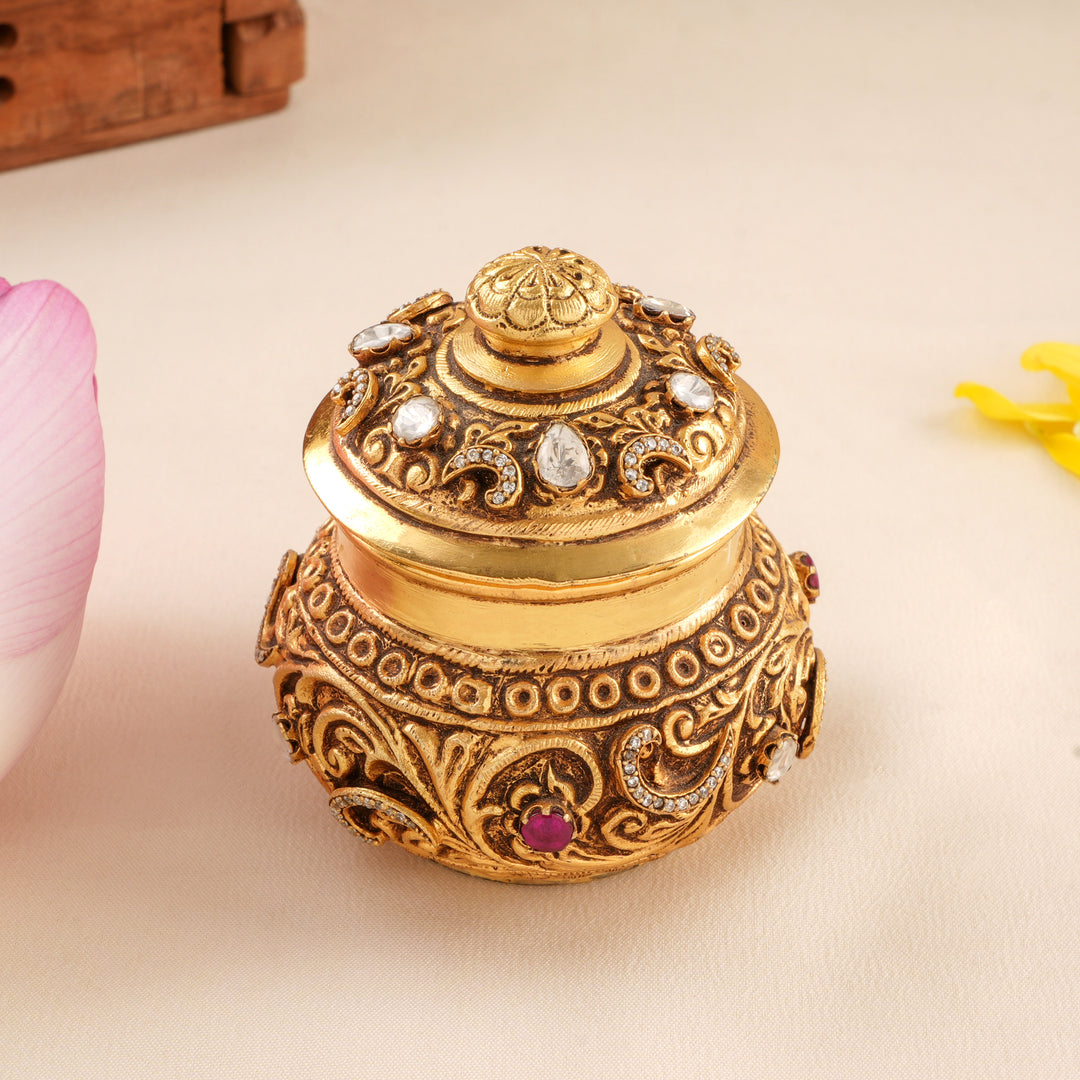 Antique Gold Plated Kumkum Bharani