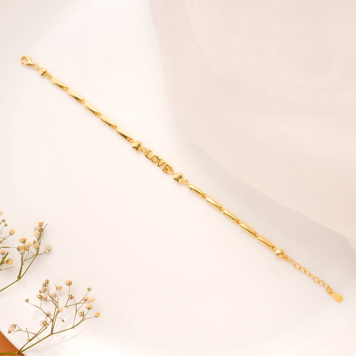 Classic LOVE Letter Bracelet with Heart Charms