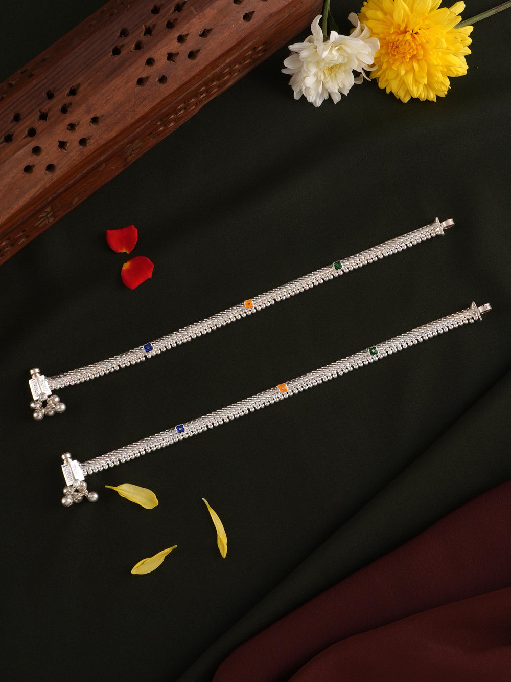 Single Arambu Aaradhana Silver Anklet