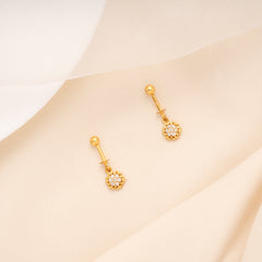 Minimal Flower with White Stone Golden Koppu