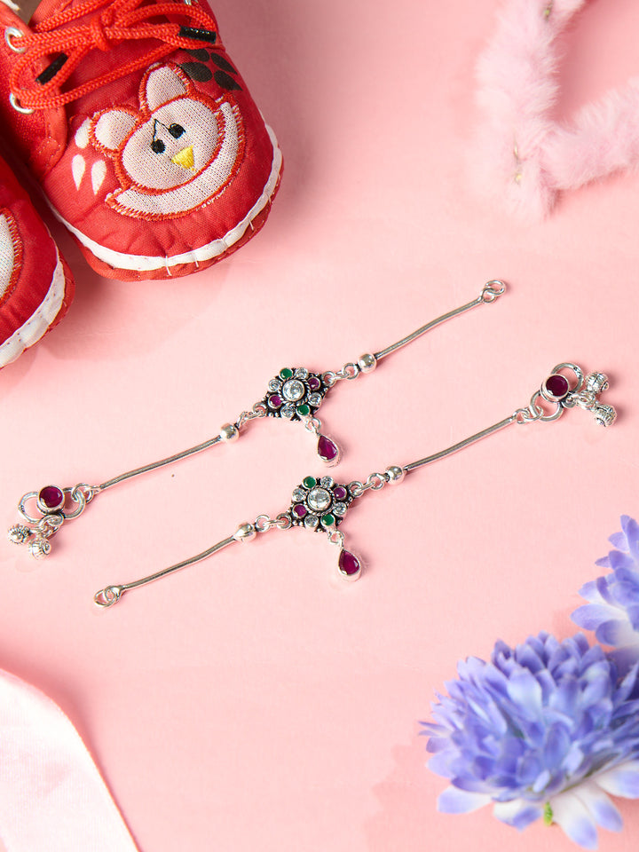 Tricolour Charm Baby Anklet