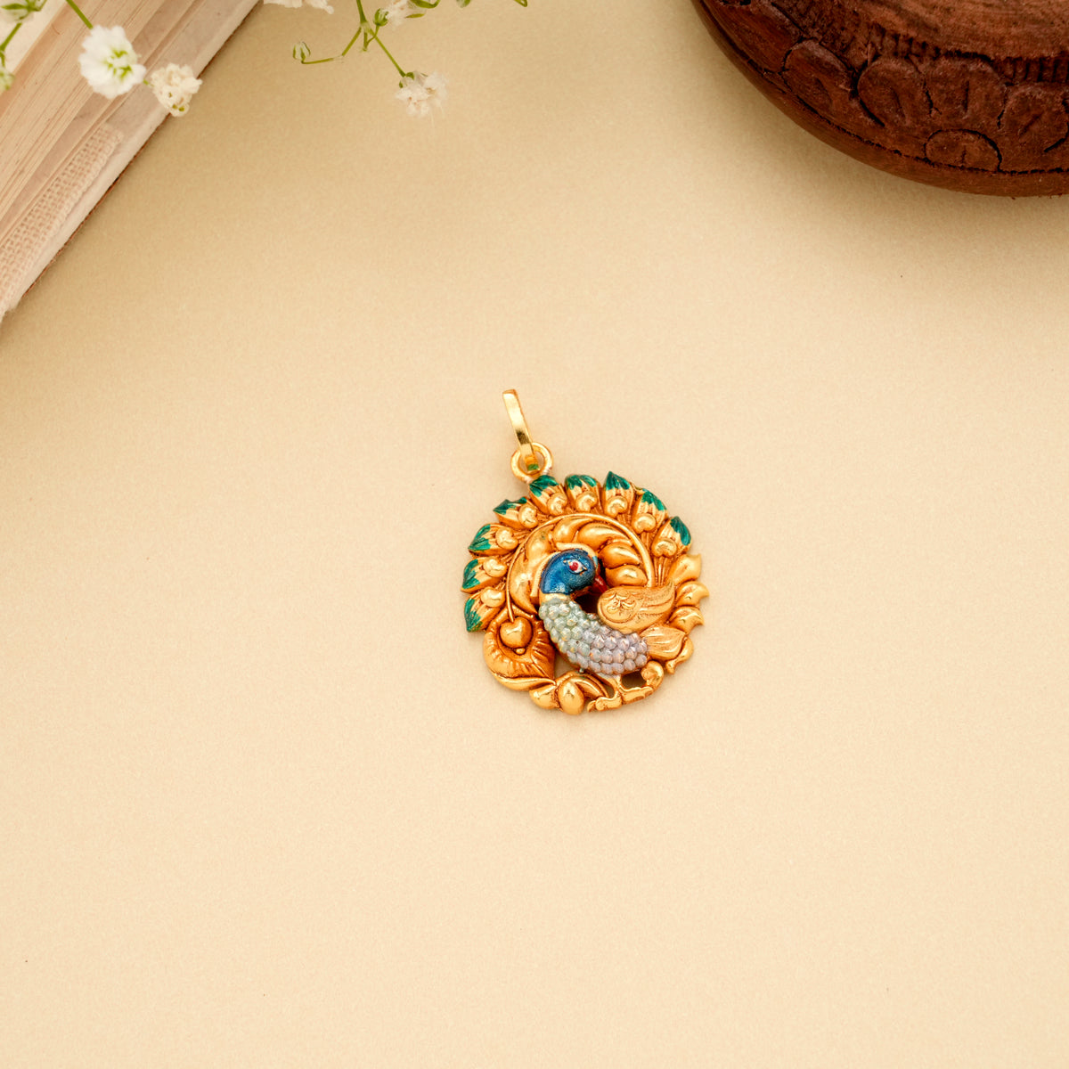 Classic Peacock Golden Design Pendant