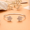 Silver Floral Adjustable Kada for Women