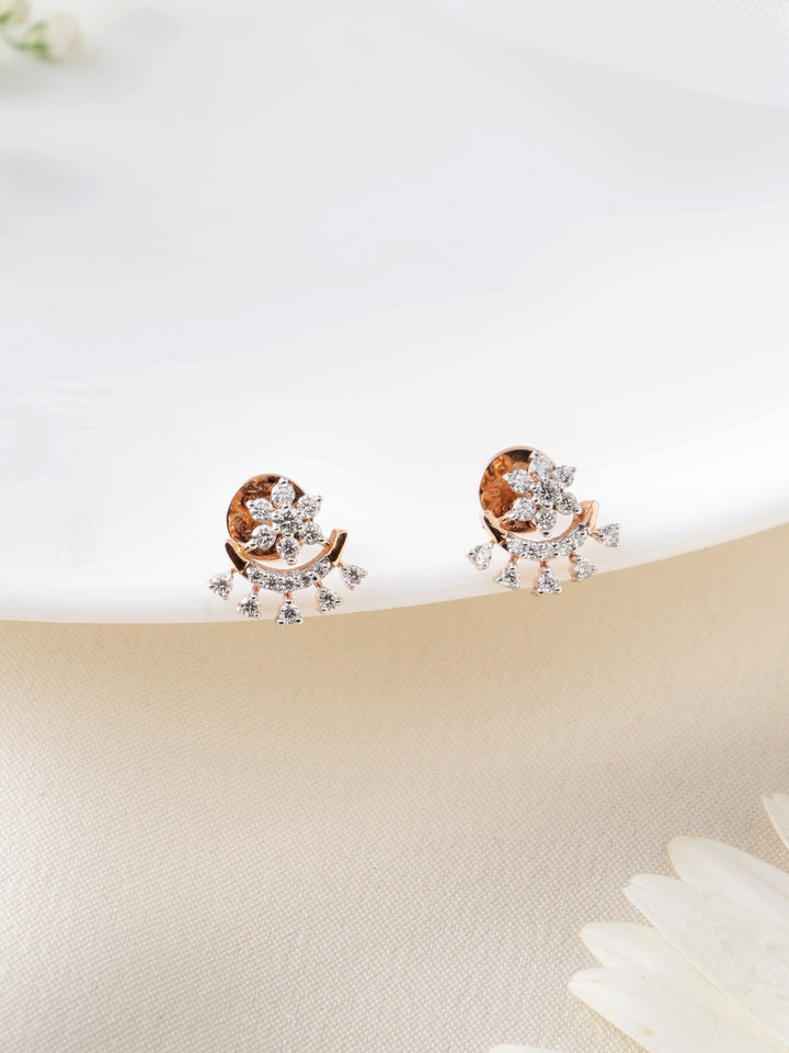 Twilight Bloom Diamond Ear Studs