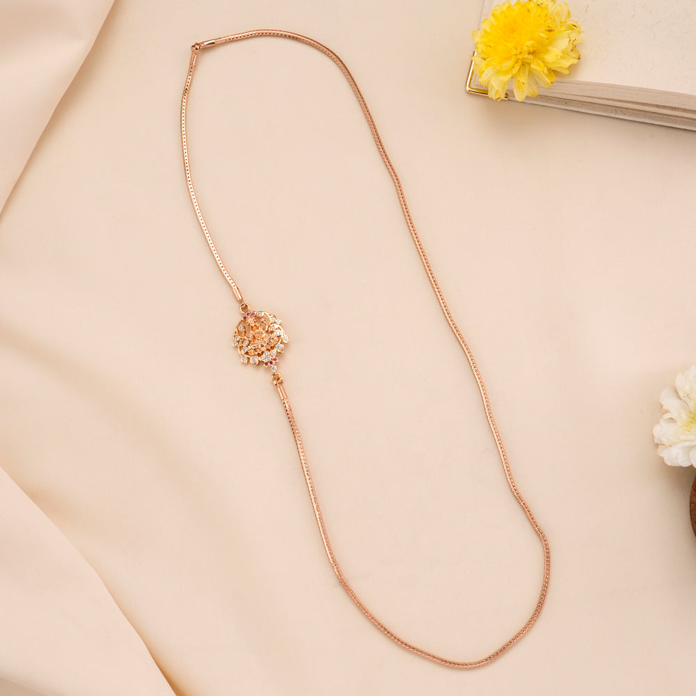 Ruby Lakshmi Rose Gold Silver Mugappu Chain