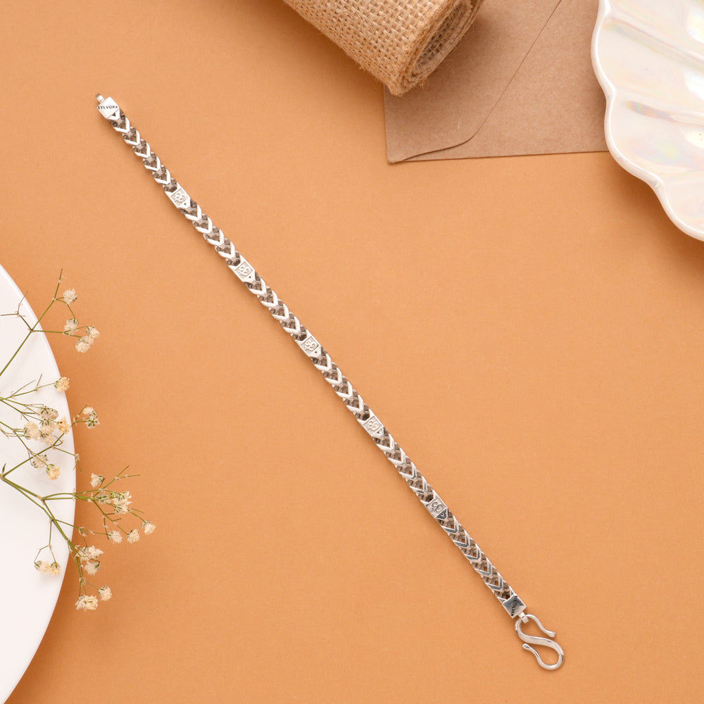 Men Thing Twin Tough Silver Bracelet