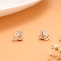 Stylish Two Heart Silver Stud