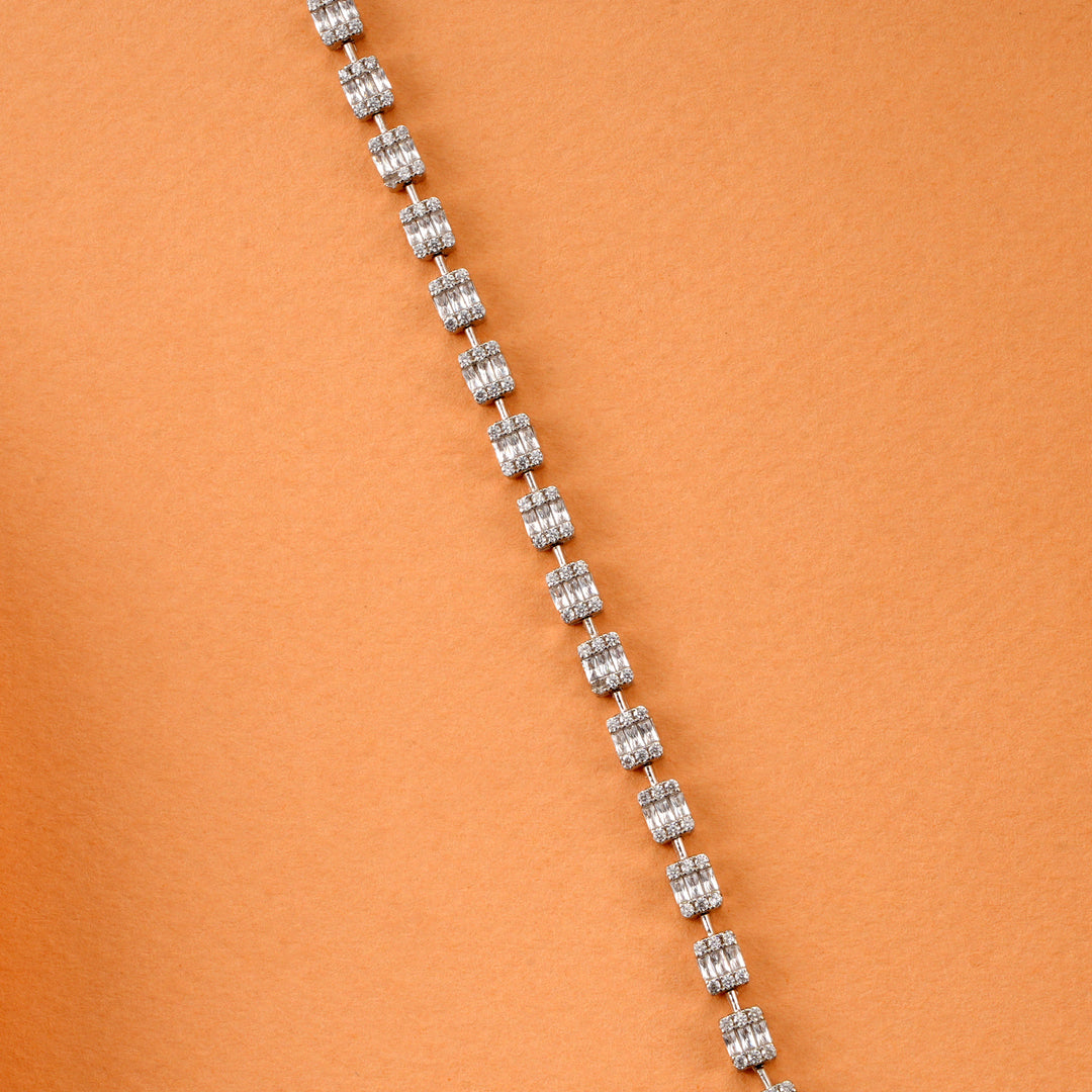 Silver Iced Flooded Out Bracelet