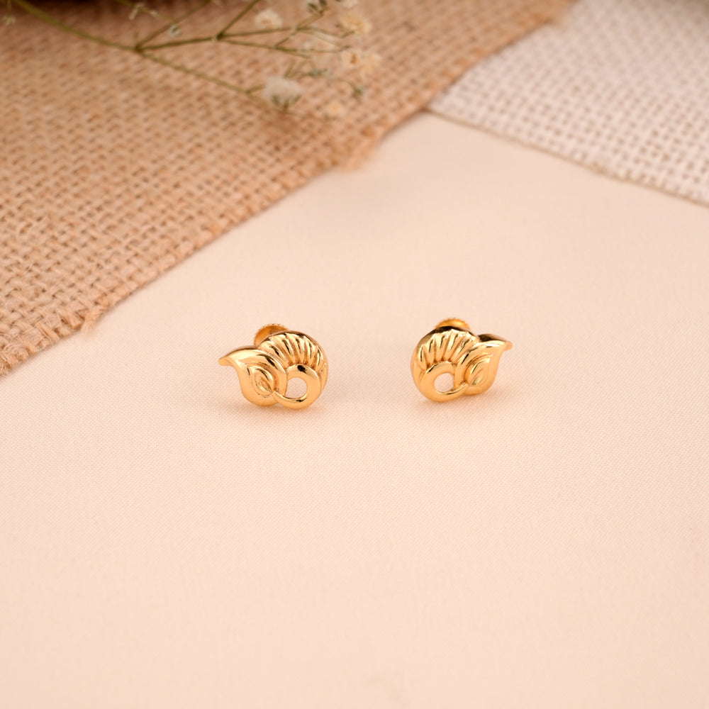Swirl Design Casting Gold Plated Stud