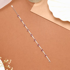 Radiant Women’s Red Stone Silver Bracelet