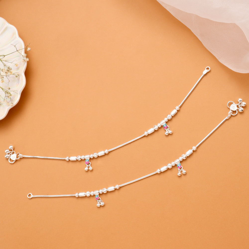 Classic Minimal Beaded Silver Kolusu