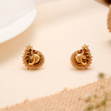 Traditional Golden Studs with Peacock Design