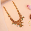 Gold Plated Silver Antique Lakshmi Temple Haram with Lakshmi Link Chain