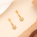 Star Design Floral White Stone Golden Koppu