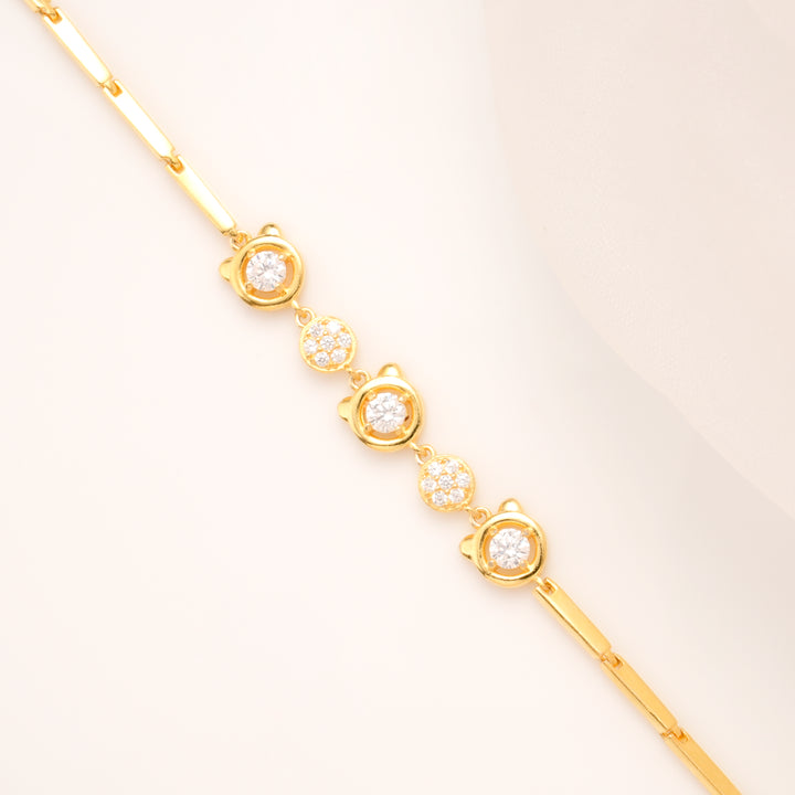 Celestial Spark Gold Plated Round CZ Stone Bracelet