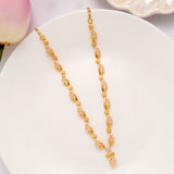Sparkling Floral White Stone Golden Necklace Set