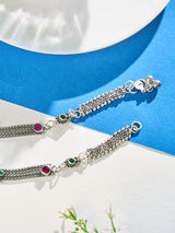 Emerald Gaze Twist Antique Anklet