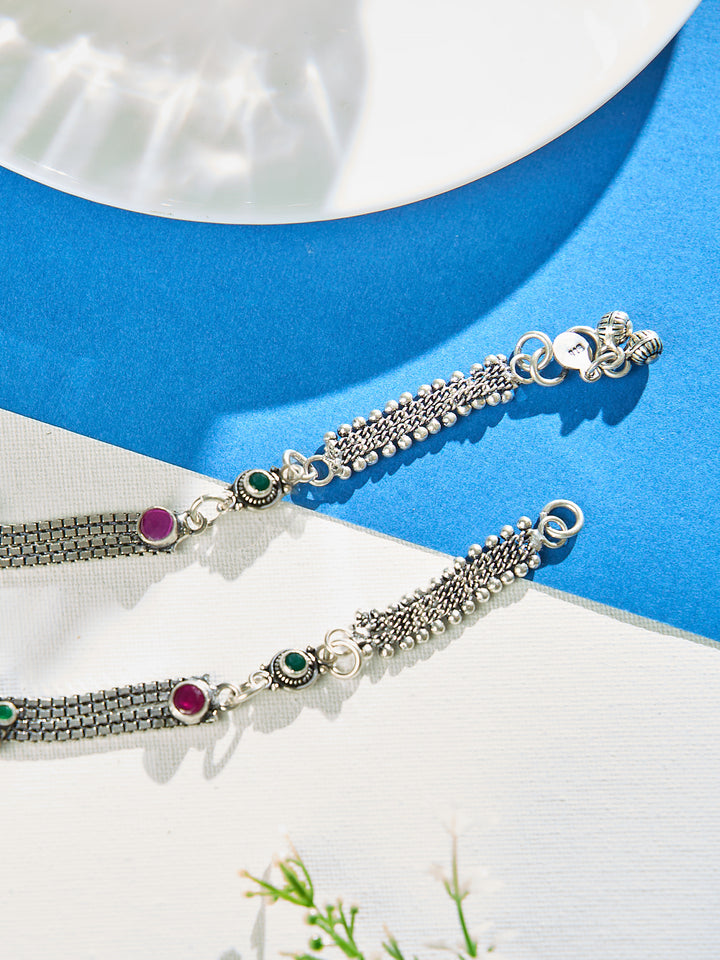 Emerald Gaze Twist Antique Anklet