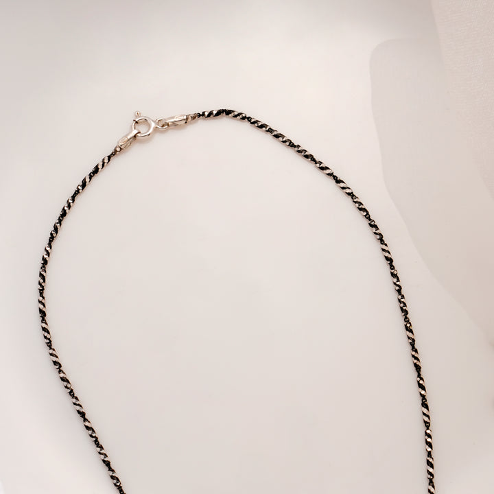 Antique Rope Design Silver Chain