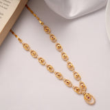 Oval Shape Gold Plated Designer Necklace Set