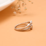 Twin Band Multi Stone Design Silver Ring