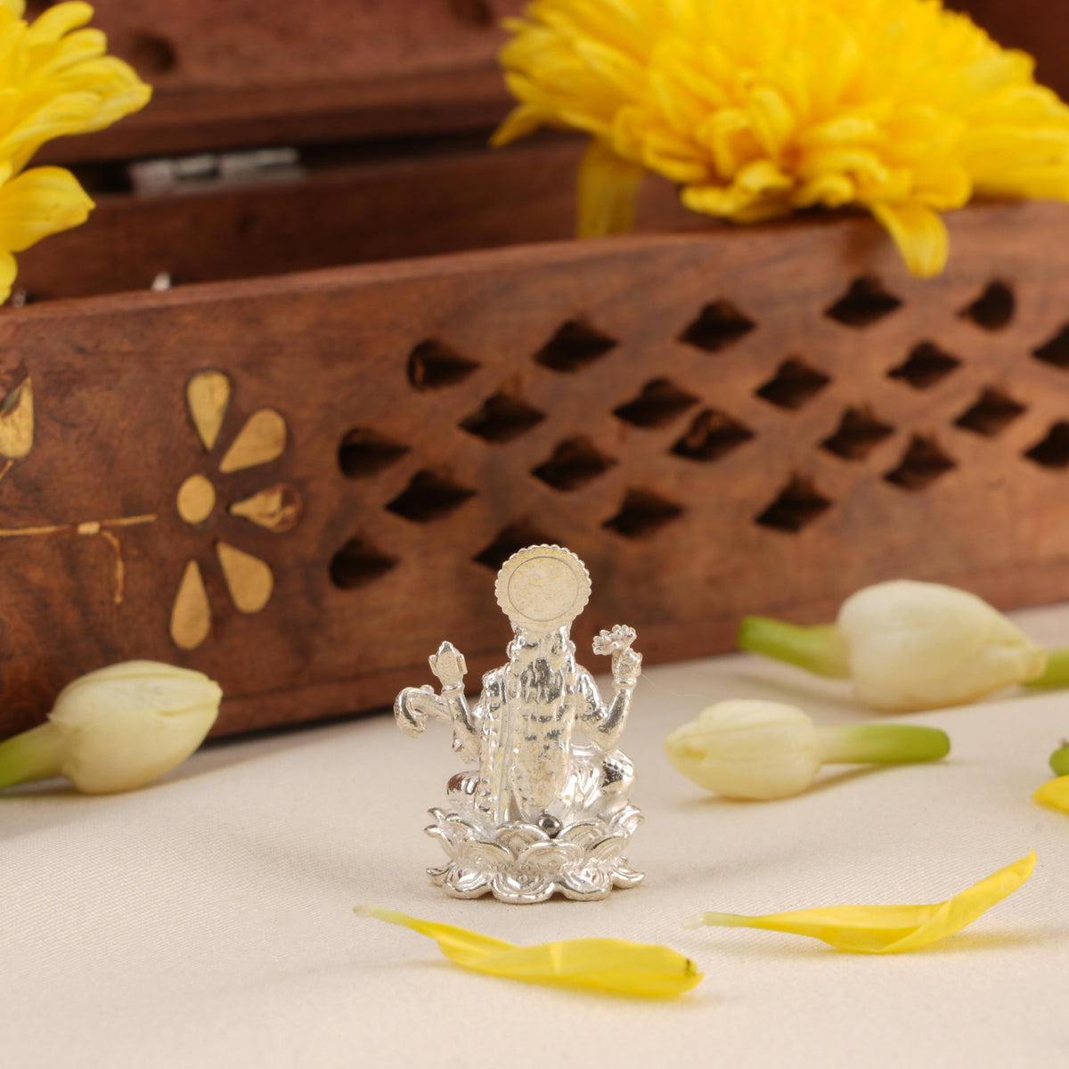 Traditional Saraswathi Silver Idol