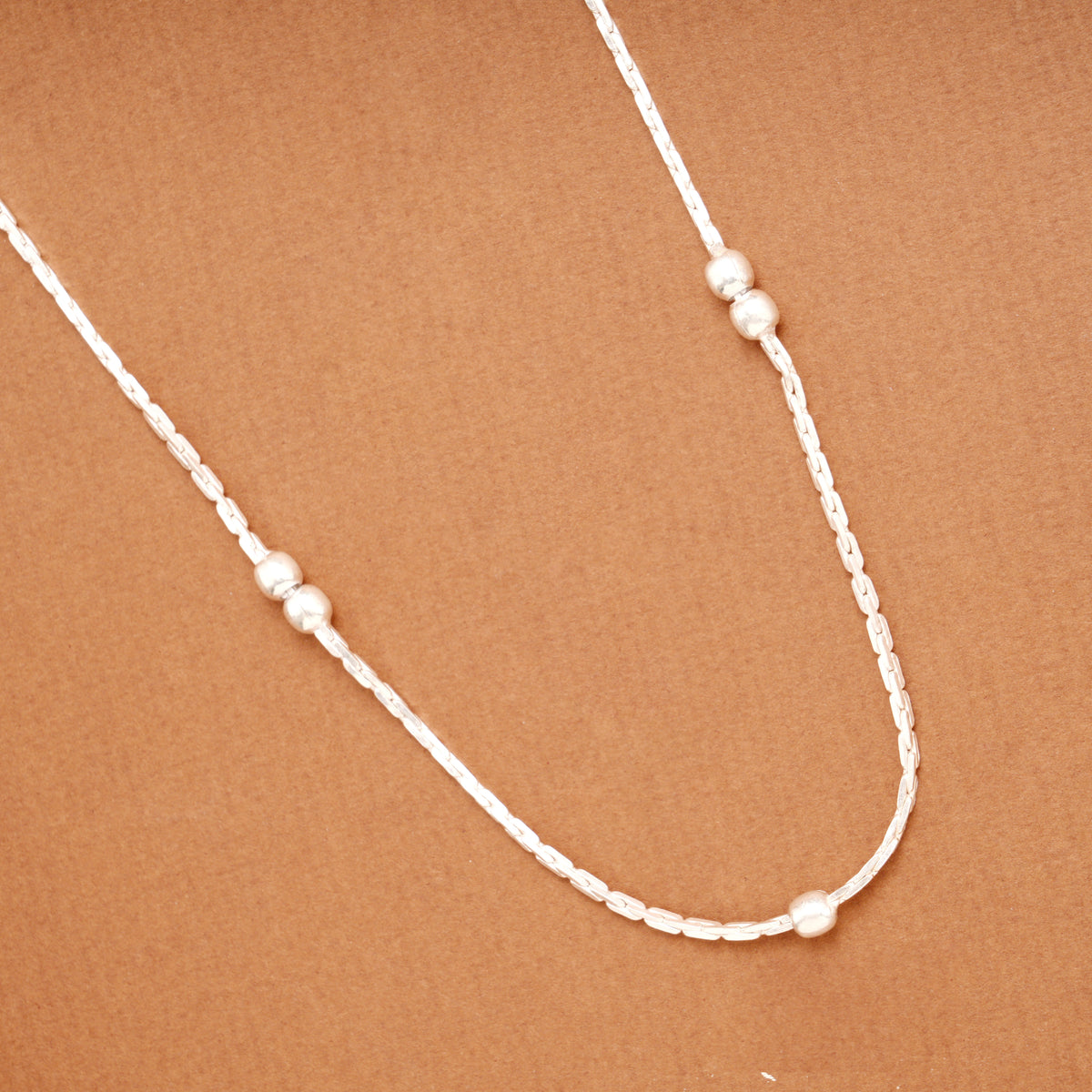 Charming Silver Bead Women’s Chain