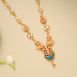 Divine Lakshmi Enamel Design Golden Necklace