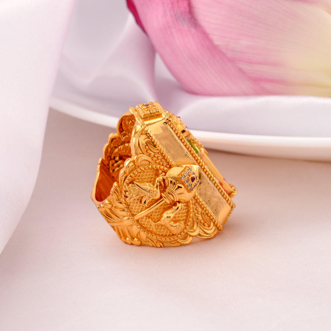 Divine Muruga Golden Silver Ring