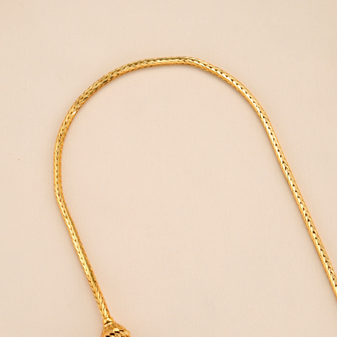 Temple Inspired Lakshmi Silver Mugappu Chain