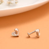 Trendy Duo Heart Silver Stud