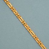 Elegant Dual Design Square Link Gold Bracelet