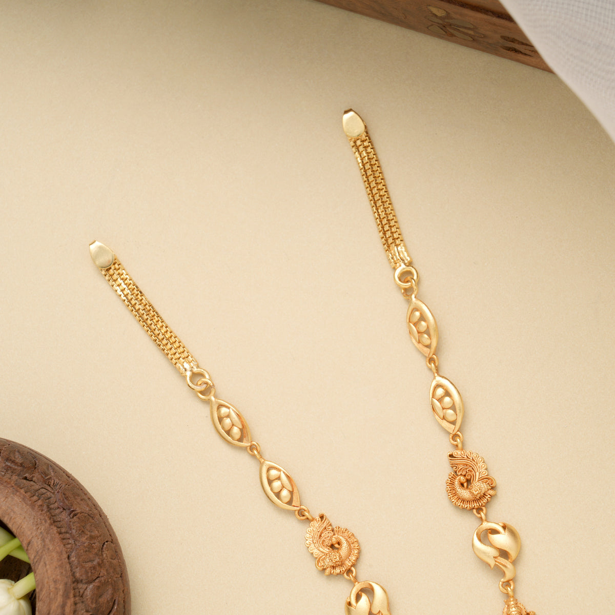 Divine Lakshmi Enamel Design Golden Necklace