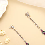 Antique Emerald Ruby Heritage Silver Anklet