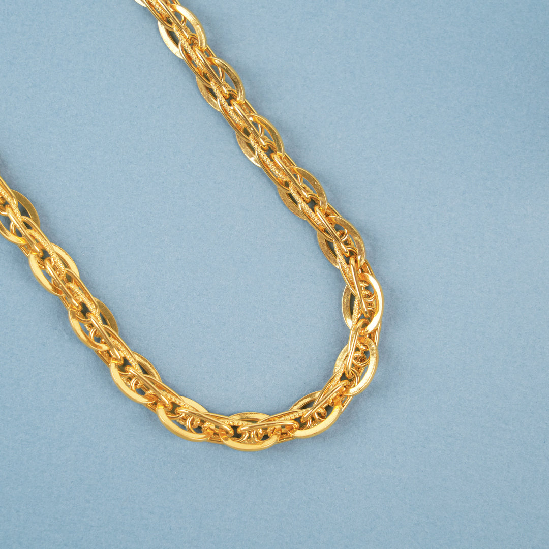 Heritage Oval Link Textured Gold Chain