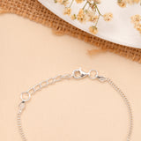Blue & White Spiral Bead Baby Silver Bracelet