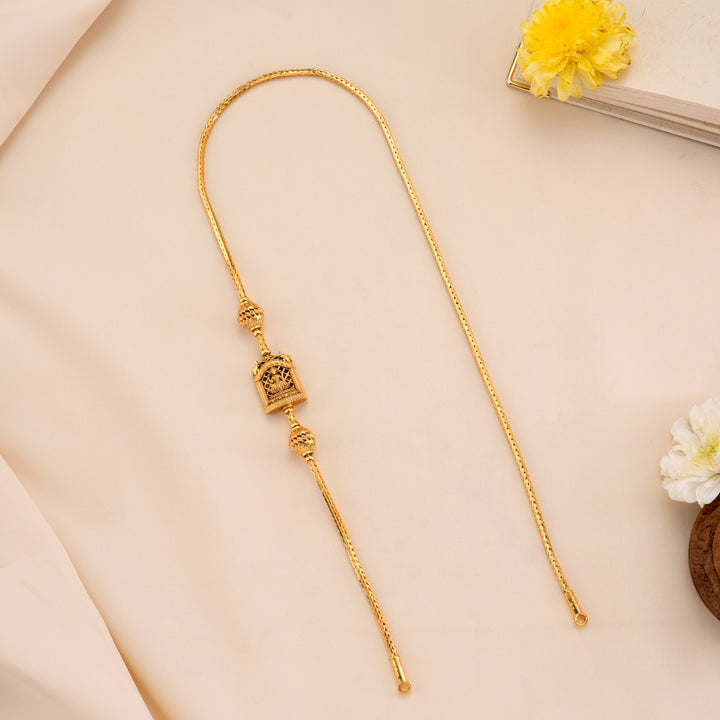 Temple Inspired Lakshmi Silver Mugappu Chain