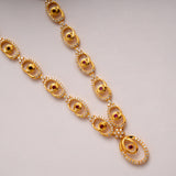 Oval Shape Gold Plated Designer Necklace Set