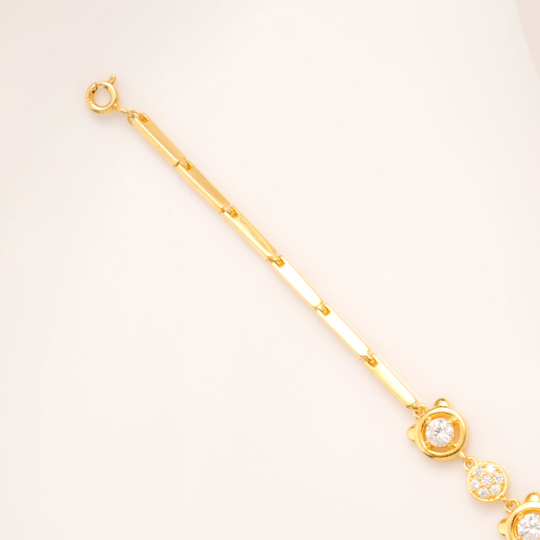 Celestial Spark Gold Plated Round CZ Stone Bracelet