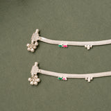 Multicolour Enamel Silver Anklet