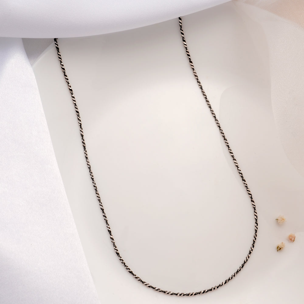 Antique Rope Design Silver Chain