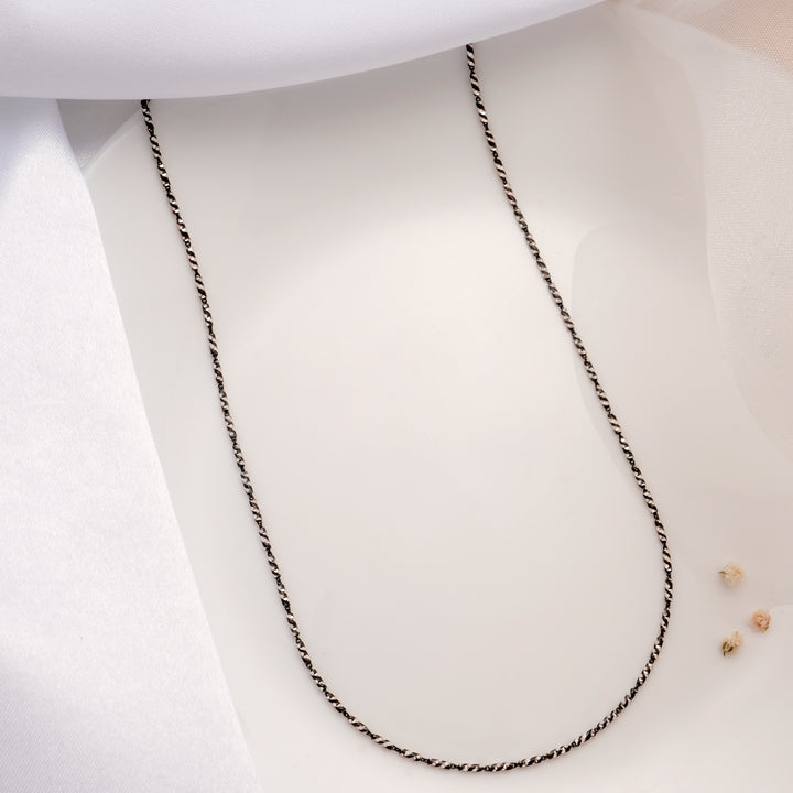 Antique Rope Design Silver Chain
