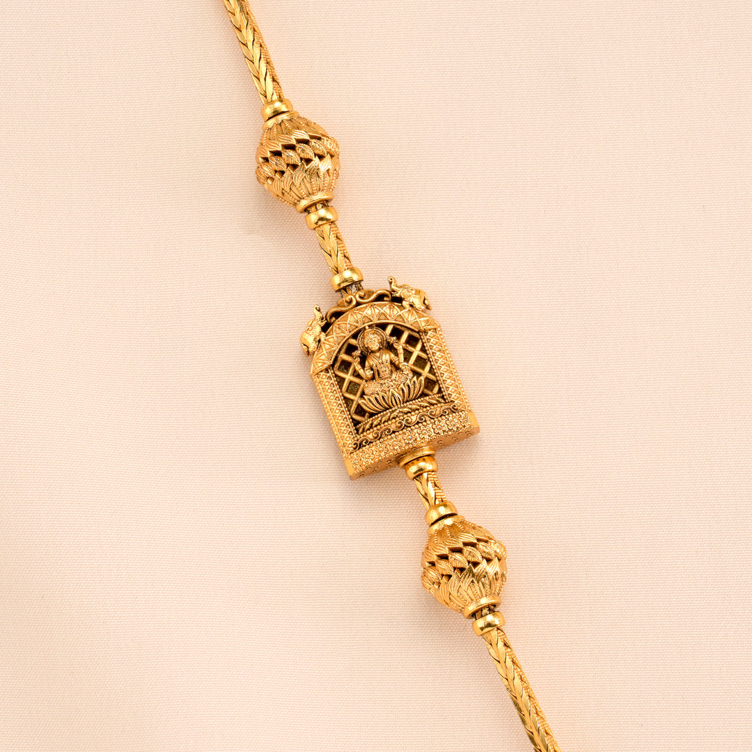 Temple Inspired Lakshmi Silver Mugappu Chain