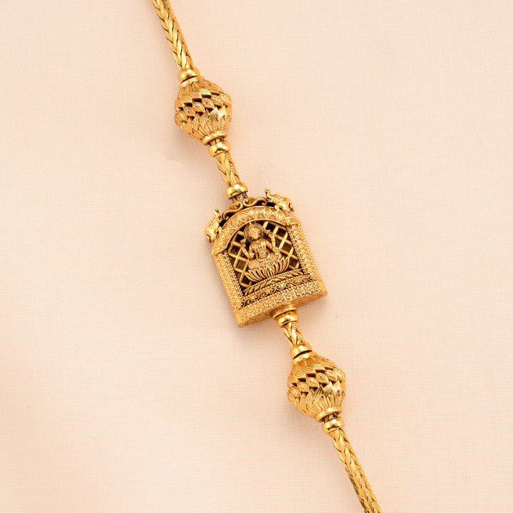 Temple Inspired Lakshmi Silver Mugappu Chain