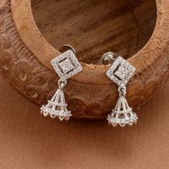 Square Shape White Stone Silver Jimikki