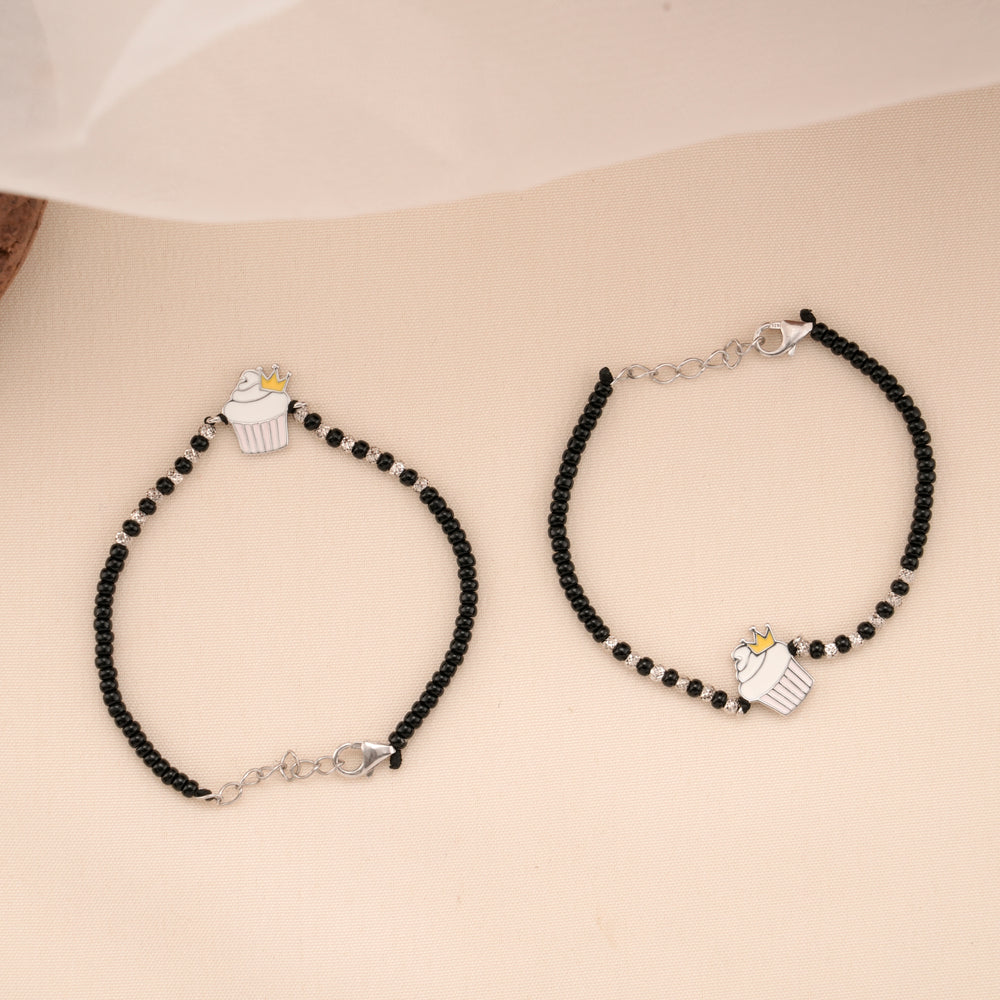 Cute Cupcake Silver Baby Bracelet